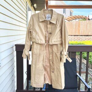 Khaki Beige Women Long Coat - Roem